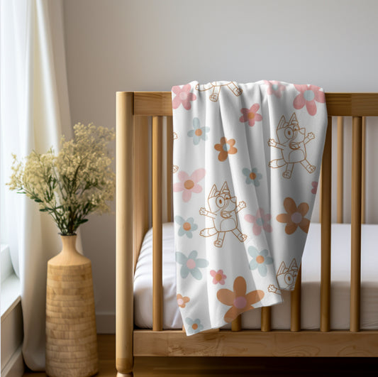 Spring Blue Dog Blanket