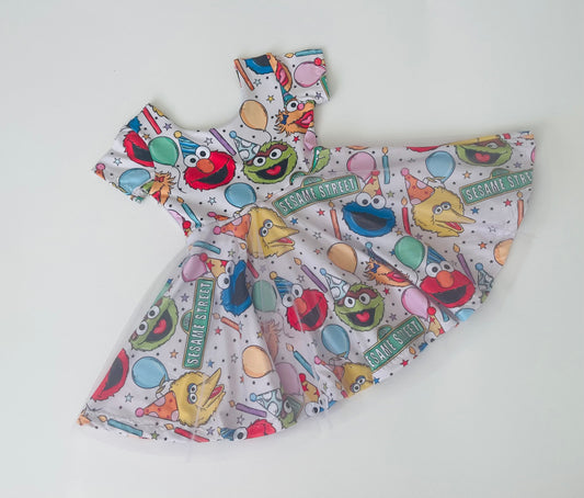 Birthday Elmo Dress W/Tulle