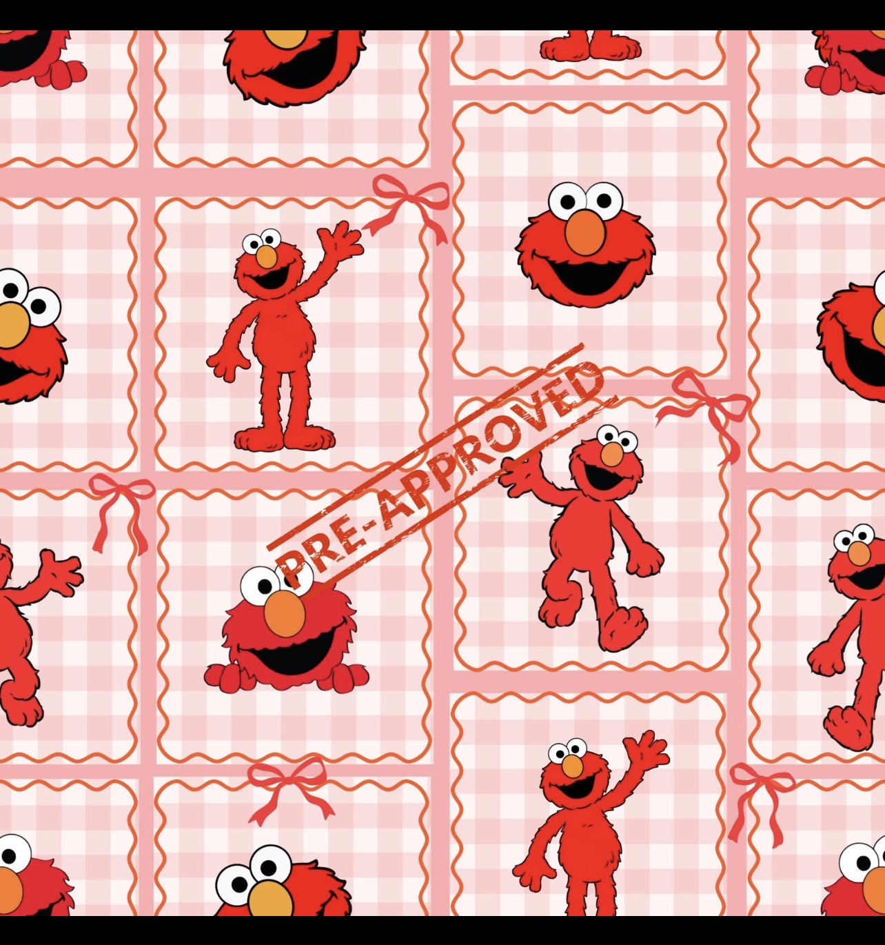 Pink Gingham Elmo Dress W/ Pink Tulle