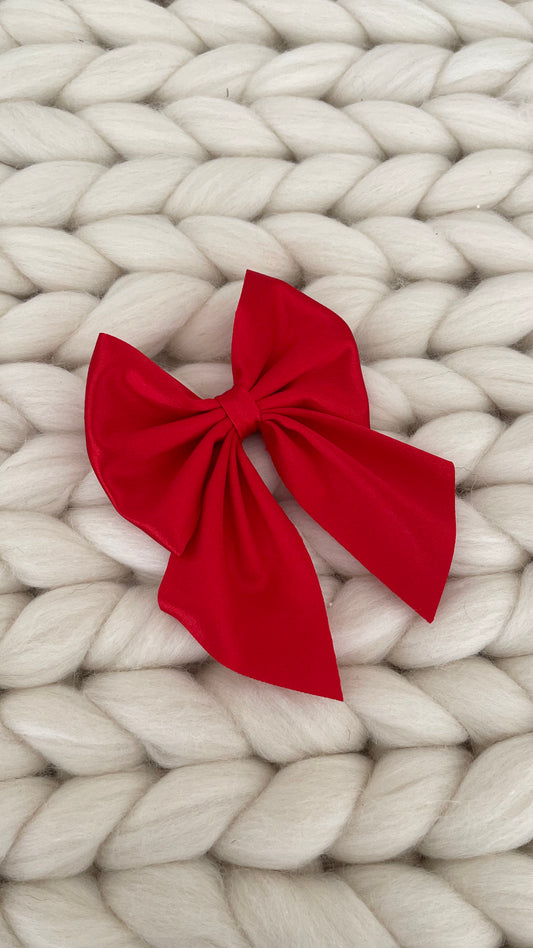 Satin Red Bow